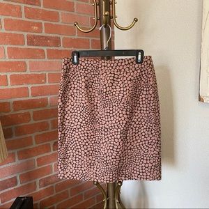 LOFT Brown Pebble Pattern Pencil Skirt